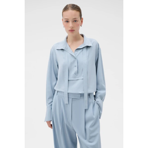 Oroton Half Placket Button Shirt - Oroton Tops - Australian Heritage Luxury - Shop at Coveti