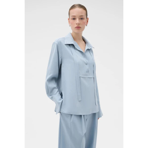 Oroton Half Placket Button Shirt - Oroton Tops - Australian Heritage Luxury - Shop at Coveti