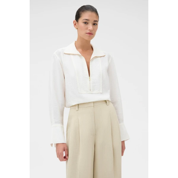 Oroton Half Placket Zip Shirt - Oroton Tops - Australian Heritage Luxury - Shop at Coveti