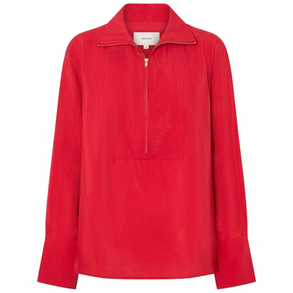 Oroton Half Placket Zip Shirt - Oroton Tops - Australian Heritage Luxury - Shop at Coveti