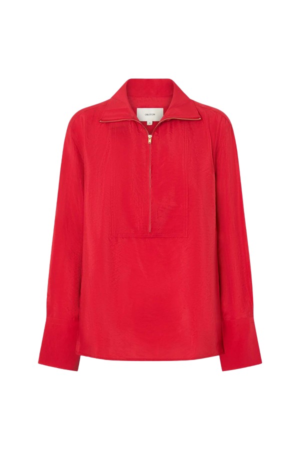 Oroton Half Placket Zip Shirt - Oroton Tops - Australian Heritage Luxury - Shop at Coveti