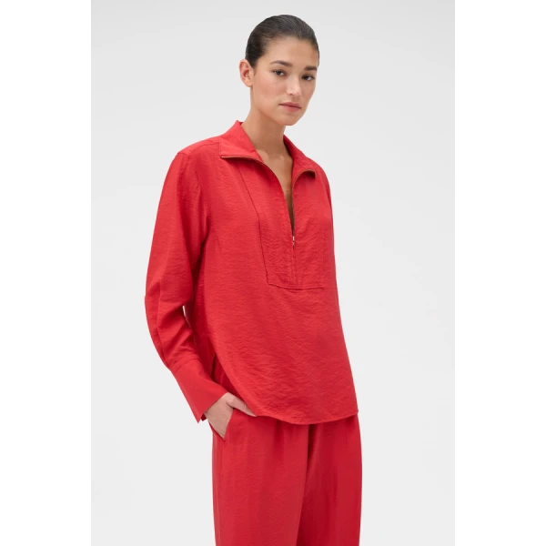 Oroton Half Placket Zip Shirt - Oroton Tops - Australian Heritage Luxury - Shop at Coveti