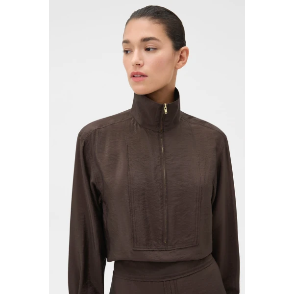 Oroton Half Placket Zip Shirt - Oroton Tops - Australian Heritage Luxury - Shop at Coveti