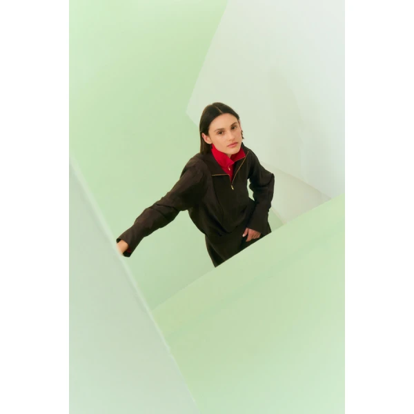 Oroton Half Placket Zip Shirt - Oroton Tops - Australian Heritage Luxury - Shop at Coveti