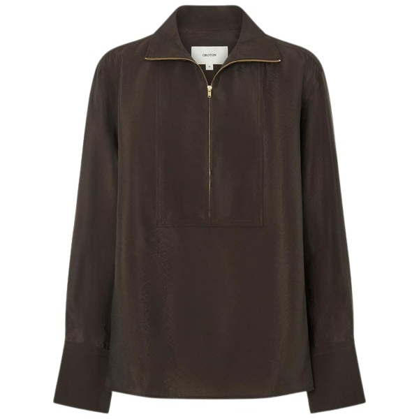 Oroton Half Placket Zip Shirt - Oroton Tops - Australian Heritage Luxury - Shop at Coveti