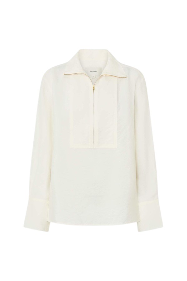 Oroton Half Placket Zip Shirt - Oroton Tops - Australian Heritage Luxury - Shop at Coveti
