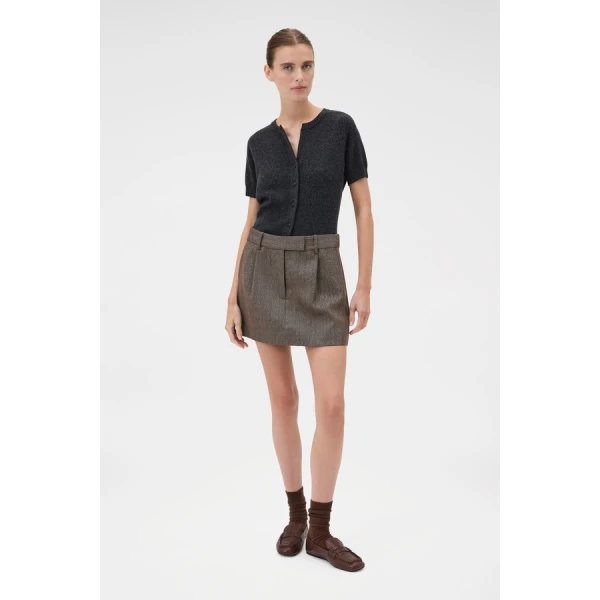 Oroton Herringbone Mini Skirt, view 2