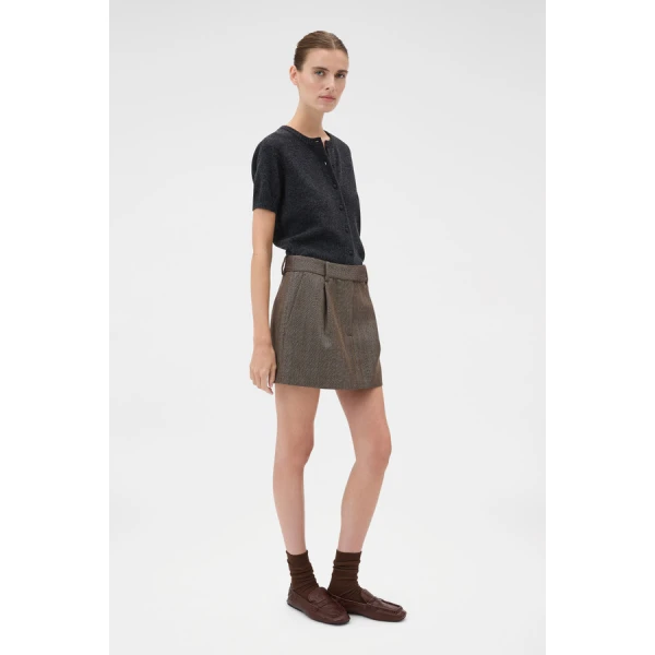 Oroton Herringbone Mini Skirt, view 3