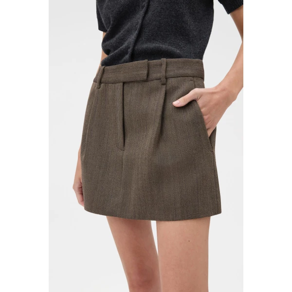 Oroton Herringbone Mini Skirt, view 4