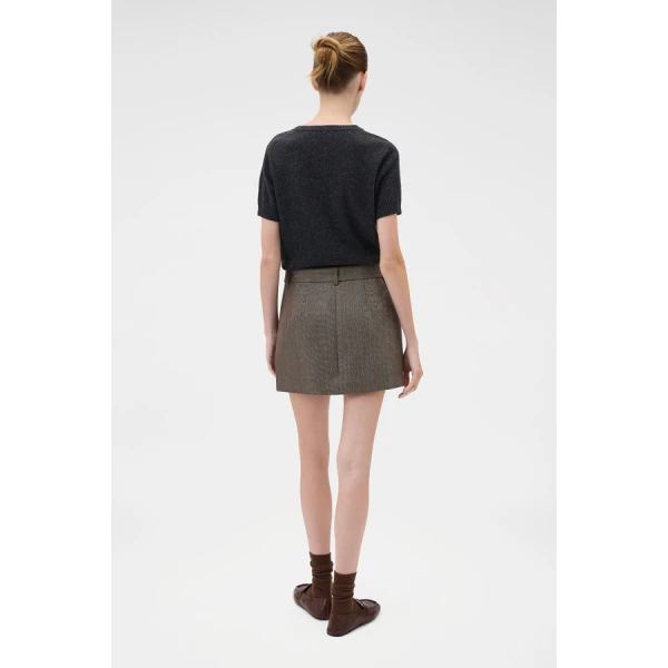 Oroton Herringbone Mini Skirt, view 5