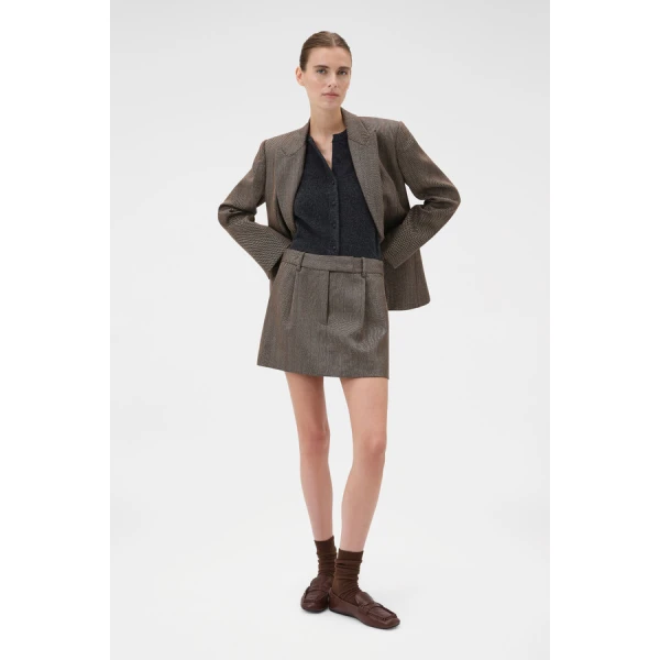 Oroton Herringbone Mini Skirt, view 6