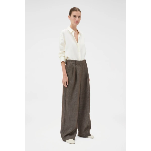 Oroton Herringbone Pleat Pant - Oroton Pants - Australian Heritage Luxury - Shop at Coveti