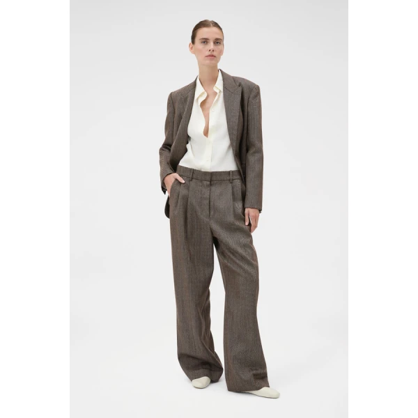 Oroton Herringbone Pleat Pant - Oroton Pants - Australian Heritage Luxury - Shop at Coveti