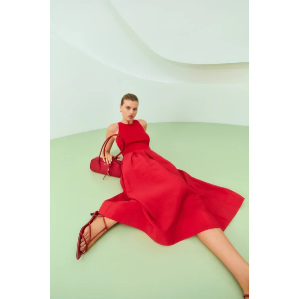 Oroton Knit Bodice Midi Dress - Oroton Dresses - Australian Heritage Luxury - Shop at Coveti