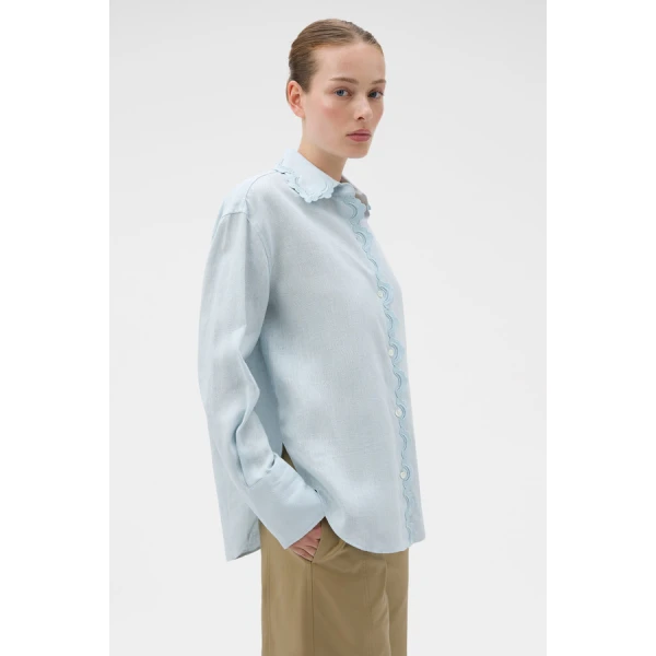 Oroton Lace Trim Shirt - Oroton Tops - Australian Heritage Luxury - Shop at Coveti