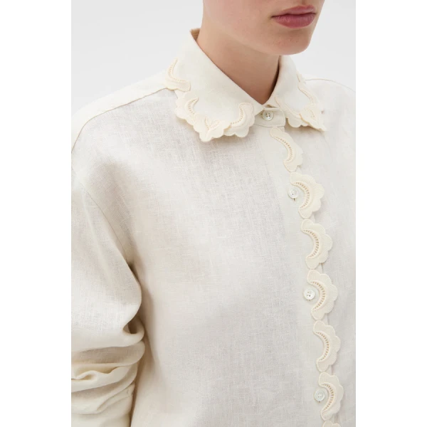 Oroton Lace Trim Shirt - Oroton Tops - Australian Heritage Luxury - Shop at Coveti