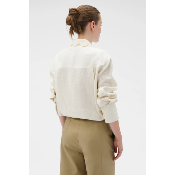 Oroton Lace Trim Shirt - Oroton Tops - Australian Heritage Luxury - Shop at Coveti