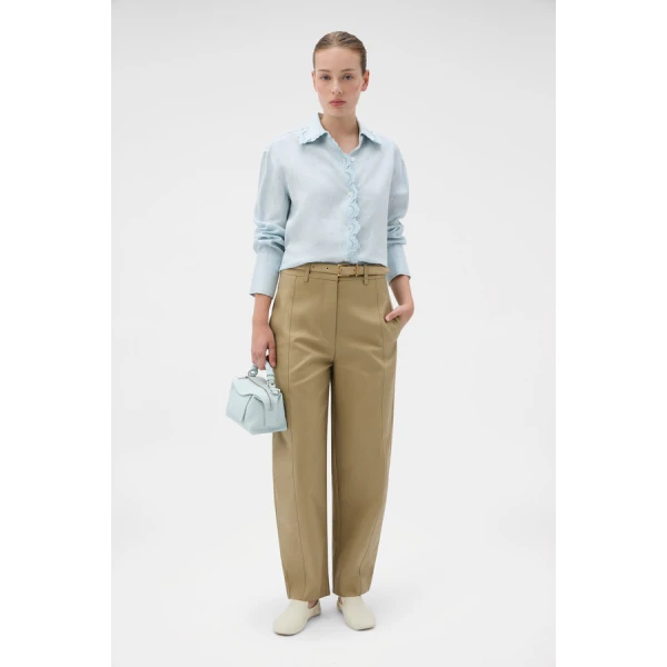 Oroton Lace Trim Shirt - Oroton Tops - Australian Heritage Luxury - Shop at Coveti