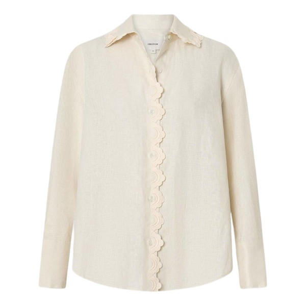 Oroton Lace Trim Shirt - Oroton Tops - Australian Heritage Luxury - Shop at Coveti
