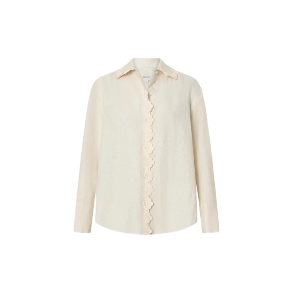 Oroton Lace Trim Shirt - Oroton Tops - Australian Heritage Luxury - Shop at Coveti