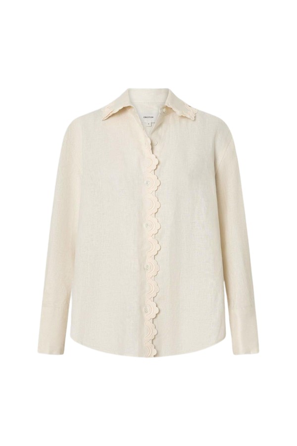 Oroton Lace Trim Shirt - Oroton Tops - Australian Heritage Luxury - Shop at Coveti