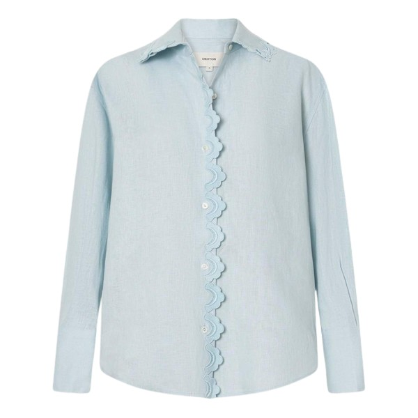 Oroton Lace Trim Shirt - Oroton Tops - Australian Heritage Luxury - Shop at Coveti