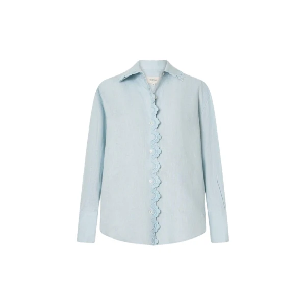 Oroton Lace Trim Shirt - Oroton Tops - Australian Heritage Luxury - Shop at Coveti