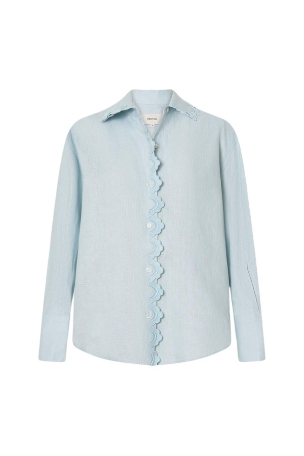 Oroton Lace Trim Shirt - Oroton Tops - Australian Heritage Luxury - Shop at Coveti