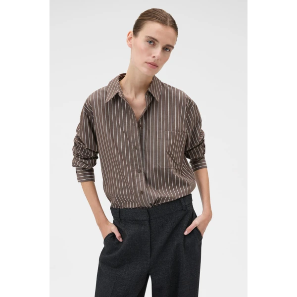 Oroton Long Sleeve Stripe Shirt - Oroton Tops - Australian Heritage Luxury - Shop at Coveti