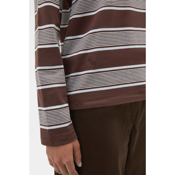 Oroton Long Sleeve Stripe Tee - Oroton Tops - Australian Heritage Luxury - Shop at Coveti