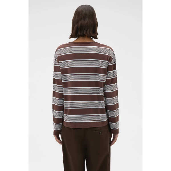 Oroton Long Sleeve Stripe Tee - Oroton Tops - Australian Heritage Luxury - Shop at Coveti
