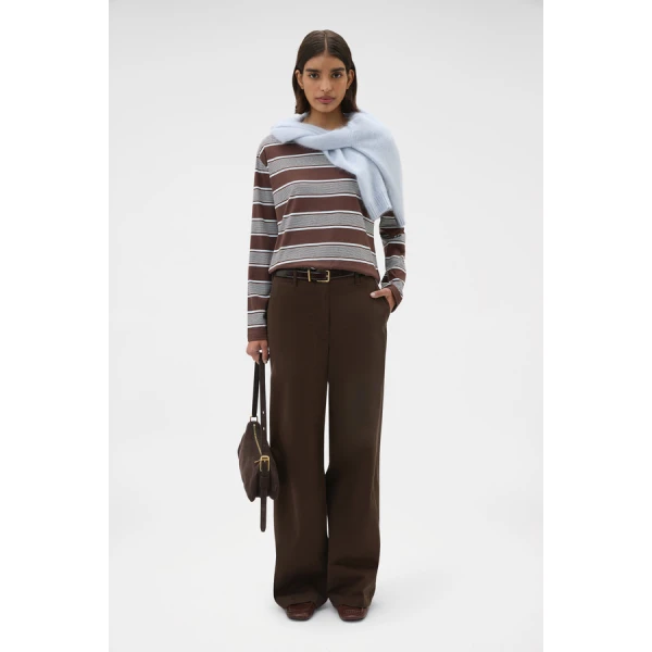 Oroton Long Sleeve Stripe Tee - Oroton Tops - Australian Heritage Luxury - Shop at Coveti