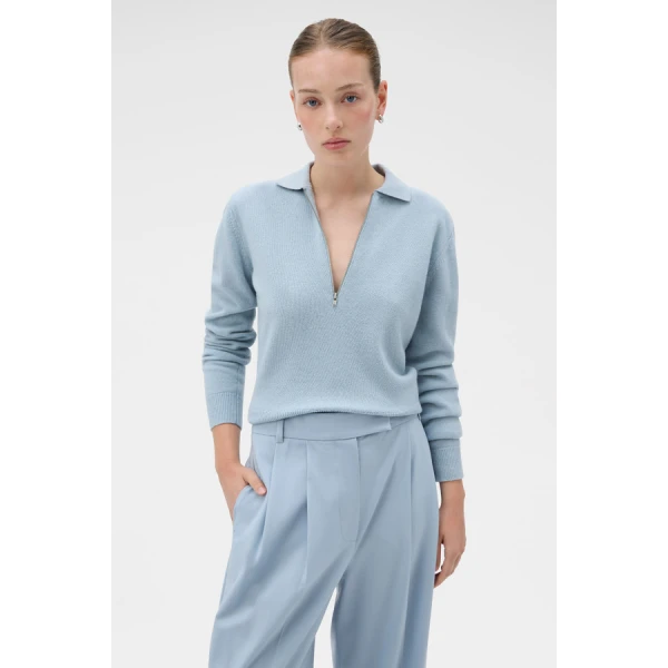 Oroton Long Sleeve Zip Polo - Oroton Tops - Australian Heritage Luxury - Shop at Coveti