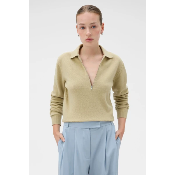 Oroton Long Sleeve Zip Polo - Oroton Tops - Australian Heritage Luxury - Shop at Coveti