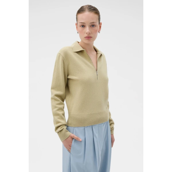 Oroton Long Sleeve Zip Polo - Oroton Tops - Australian Heritage Luxury - Shop at Coveti