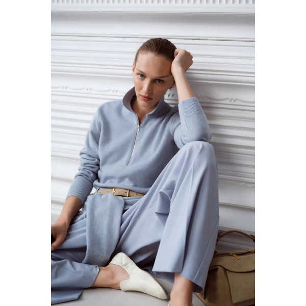 Oroton Long Sleeve Zip Polo - Oroton Tops - Australian Heritage Luxury - Shop at Coveti