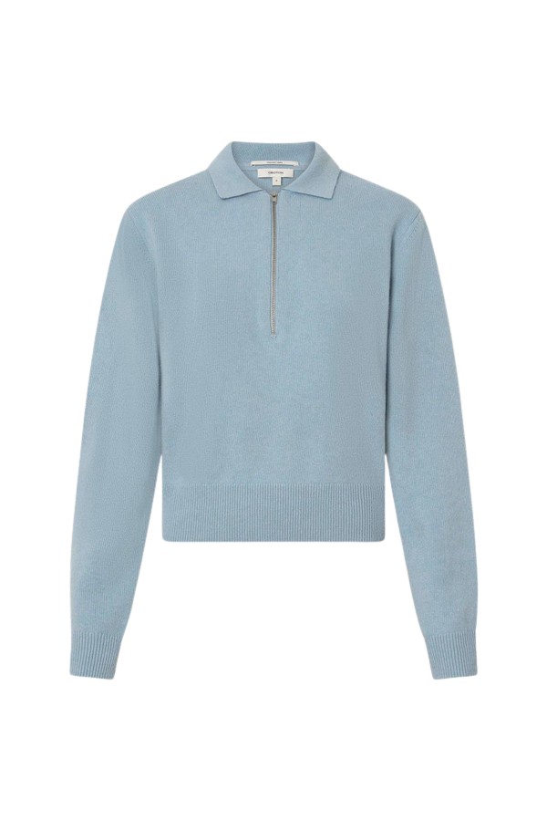 Oroton Long Sleeve Zip Polo - Oroton Tops - Australian Heritage Luxury - Shop at Coveti