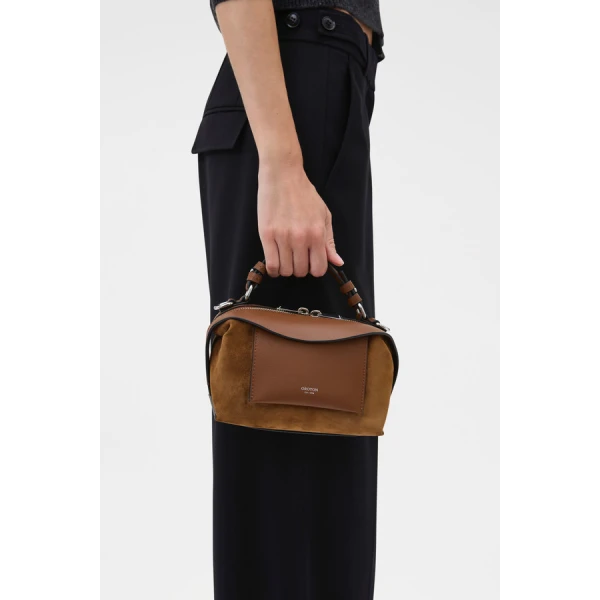Oroton Mica Bowler Suede - Bags - Australian Luxury Leather Handbag at Coveti