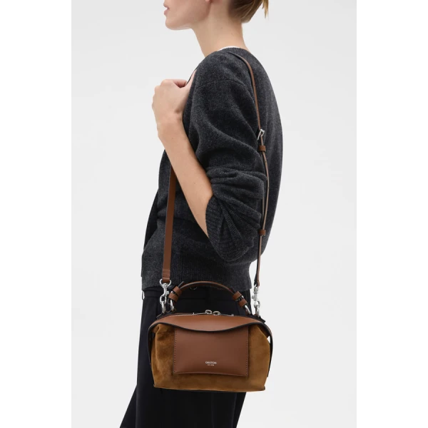 Oroton Mica Bowler Suede - Bags - Australian Luxury Leather Handbag at Coveti