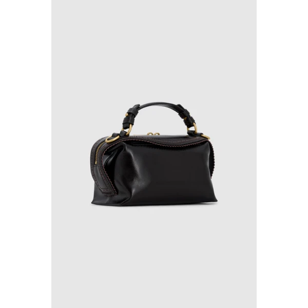 Oroton Mica Crackle Broguing Mini Bowler - Bags - Australian Luxury Leather Handbag at Coveti