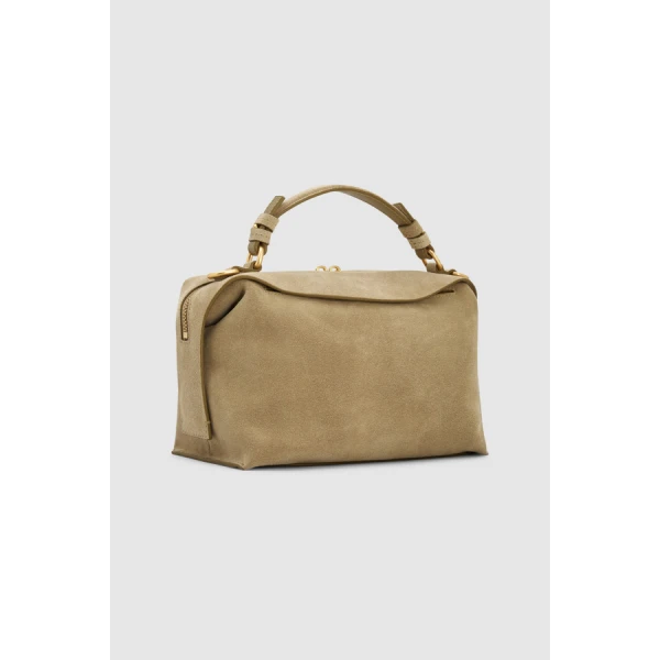 Oroton Mica Suede Bowler - Bags - Australian Luxury Leather Handbag at Coveti
