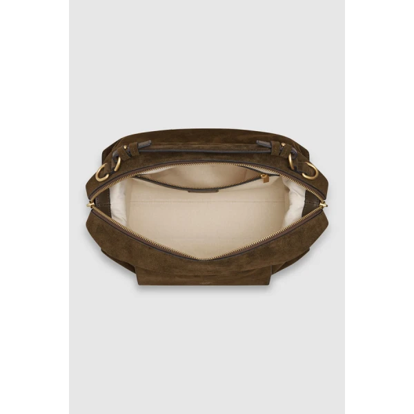 Oroton Mica Suede Large Bowler - Bags - Australian Luxury Leather Handbag at Coveti