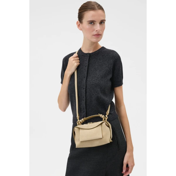 Oroton Mica Suede Mini Bowler - Bags - Australian Luxury Leather Handbag at Coveti