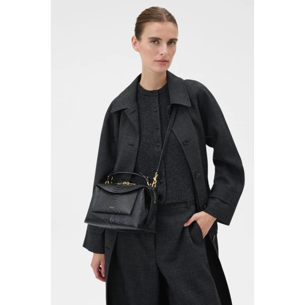 Oroton Mica Texture Bowler - Bags - Australian Luxury Leather Handbag at Coveti