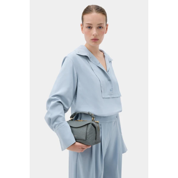 Oroton Mica Texture Mini Bowler - Bags - Australian Luxury Leather Handbag at Coveti