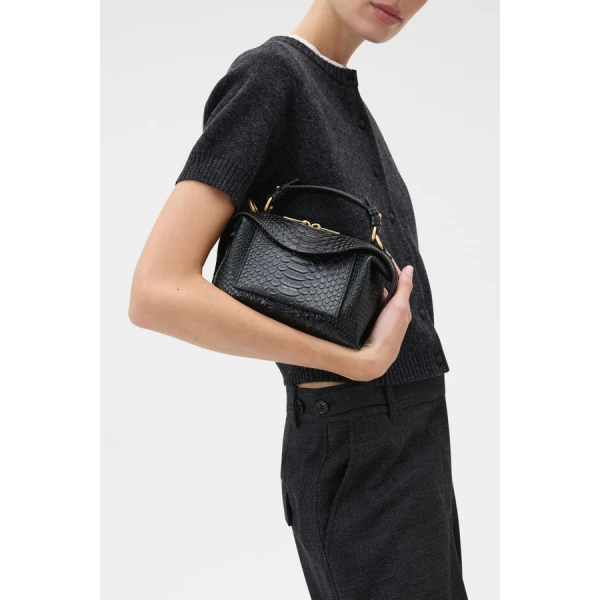 Oroton Mica Texture Mini Bowler - Bags - Australian Luxury Leather Handbag at Coveti
