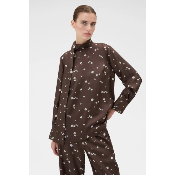 Oroton Mini Daisy Tie Neck Tunic - Oroton Tops - Australian Heritage Luxury - Shop at Coveti