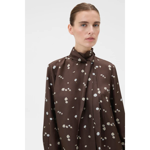 Oroton Mini Daisy Tie Neck Tunic - Oroton Tops - Australian Heritage Luxury - Shop at Coveti