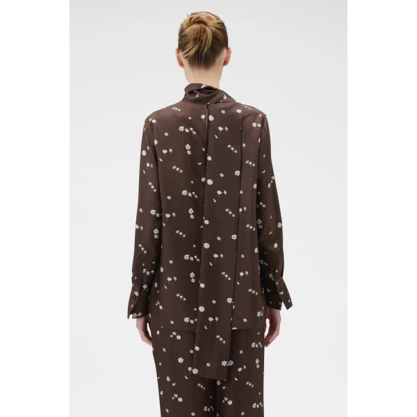 Oroton Mini Daisy Tie Neck Tunic - Oroton Tops - Australian Heritage Luxury - Shop at Coveti