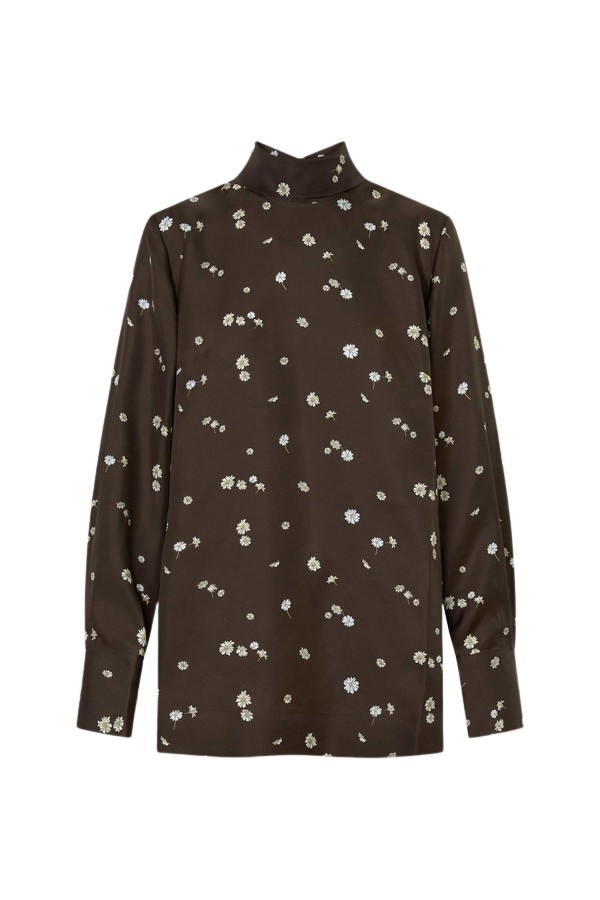 Oroton Mini Daisy Tie Neck Tunic - Oroton Tops - Australian Heritage Luxury - Shop at Coveti